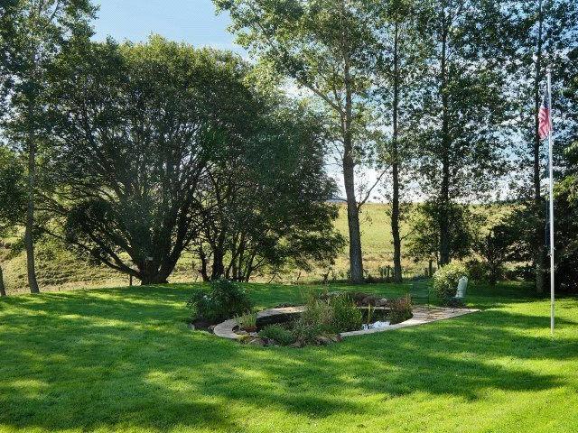 The garden also has a pond.