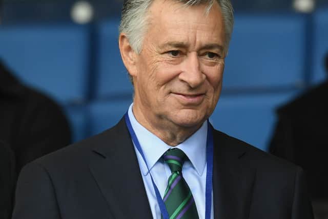 KILMARNOCK, SCOTLAND - SEPTEMBER 14: Hibernian Majority Shareholder Ron Gordon during the Ladbrokes Premiership match between Kilmarnock and Hibernian at Rugby Park, on September 14, 2019, in Kilmarnock, Scotland. (Photo by Craig Foy / SNS Group)