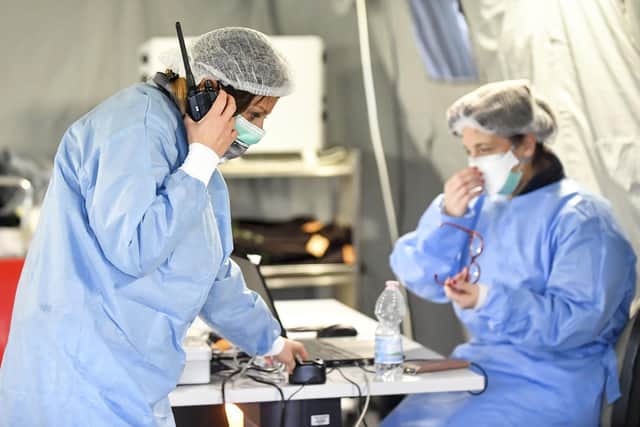 Two of the patients had recently travelled back from Italy while the other had returned from Asia, Chief Medical Officer Professor Chris Whitty said picture: AP