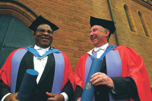 Strathclyde University honours Dr Bakili Muluzi and Lord Steel. Picture: Stephen Mansfield